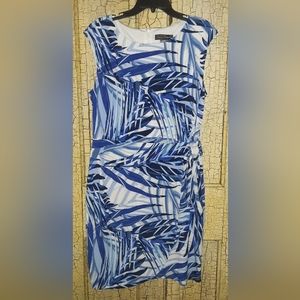 Blue and white palm dress.